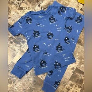 Petit Lem Navy Pirate Ship Pajama Set 2 years